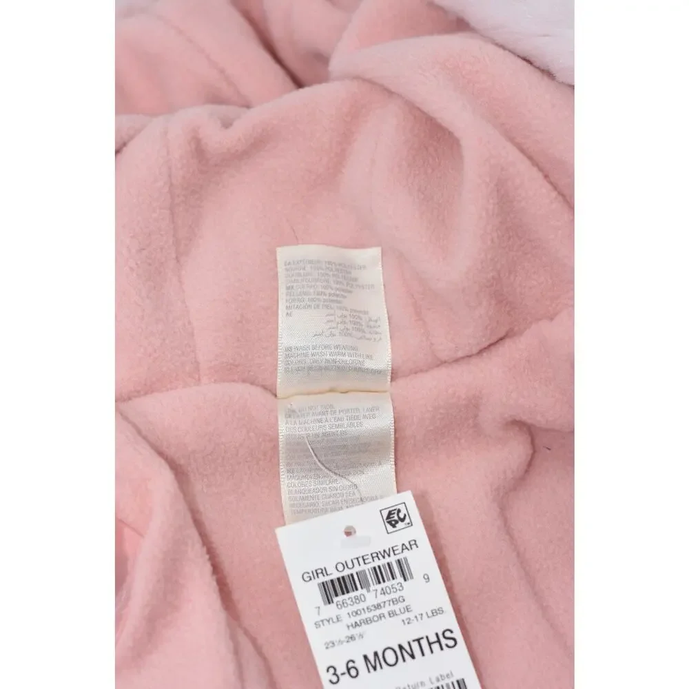NWT First impressions teal Coat Jacket pink inside Baby Girl 3-6 Months